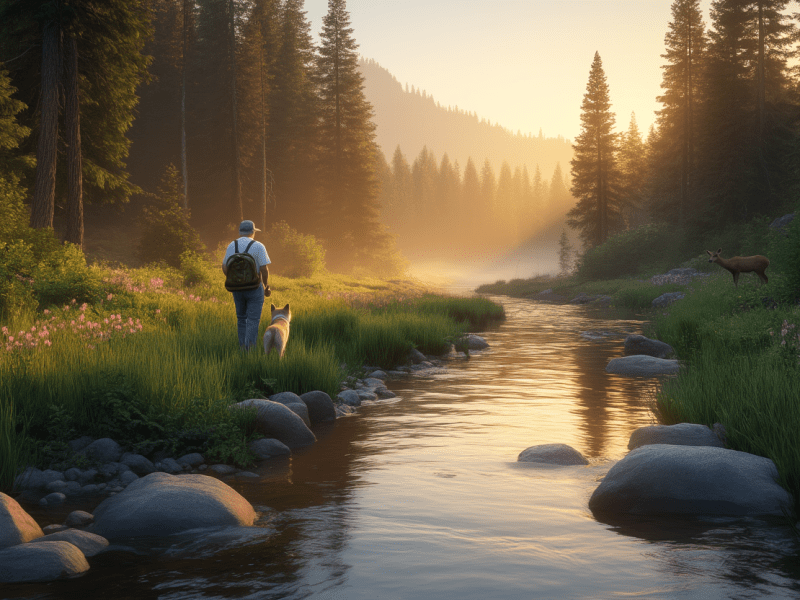 La Rivière… La Balade de Granpa et de Petit Cairn Terrier. (une vidéo + des&nbsp;illustrations)